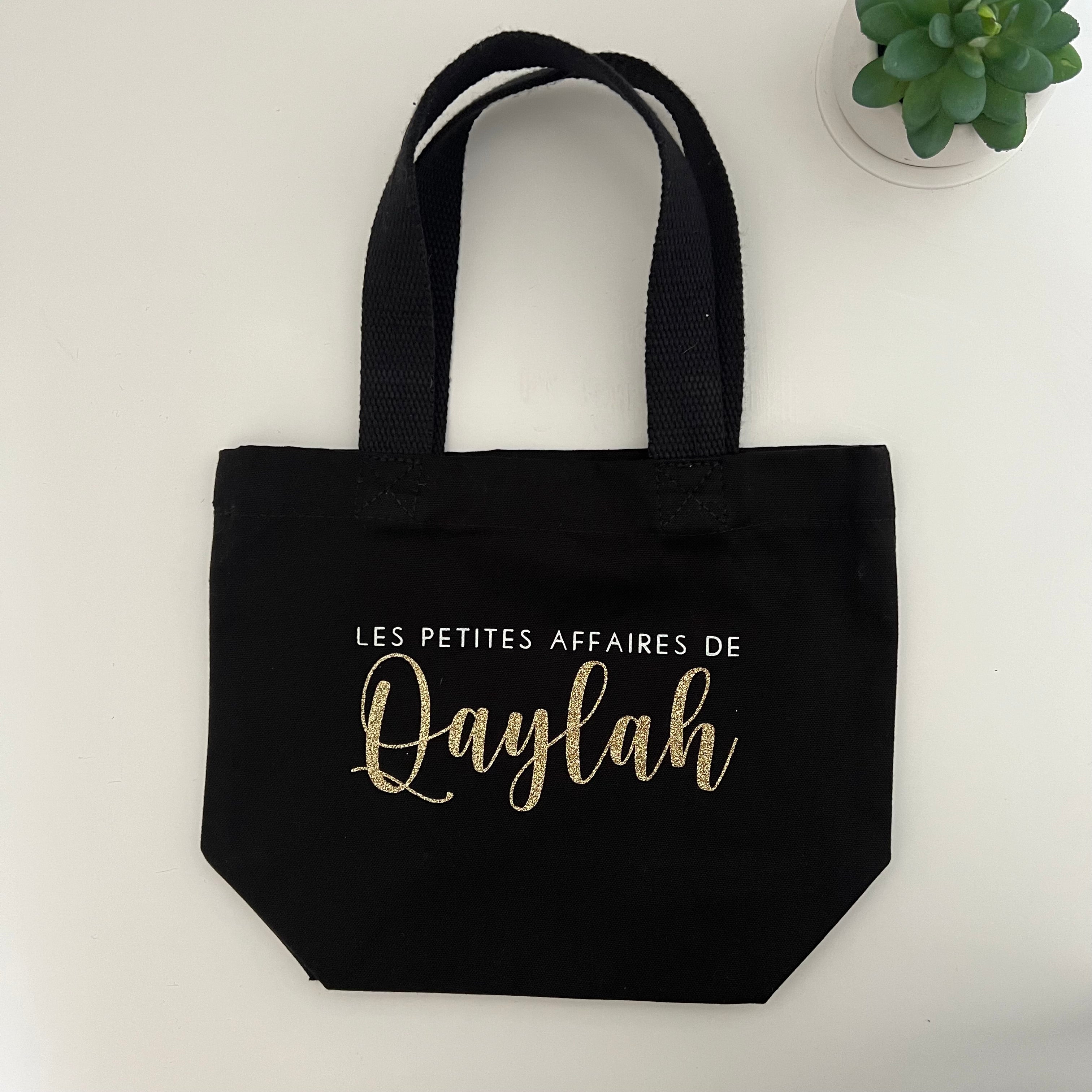 Petit Sac en Toile de Coton Bio Personnalisé " Les petites affaires de … "