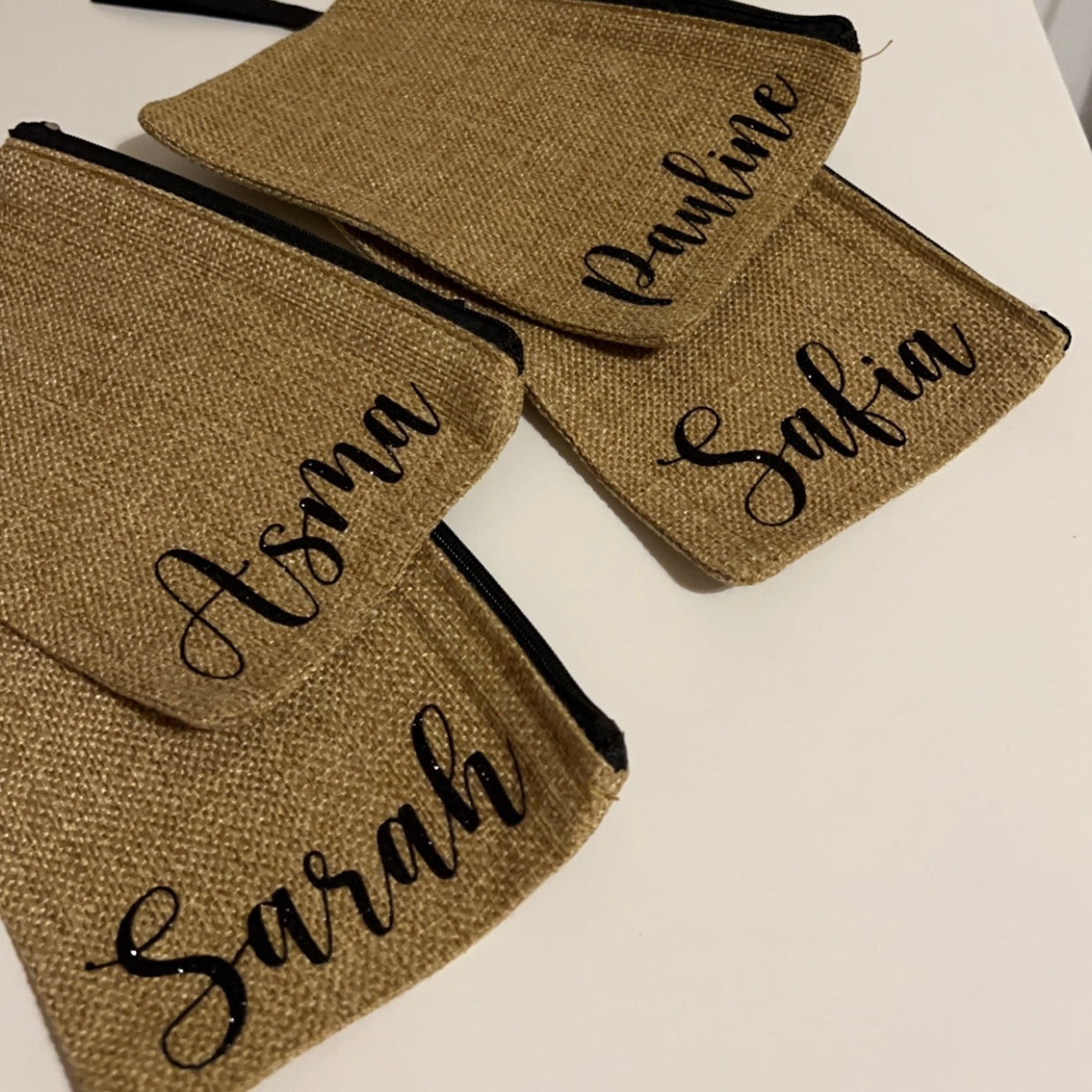 Pochette en Toile Personnalisée avec Prénom sur le coter