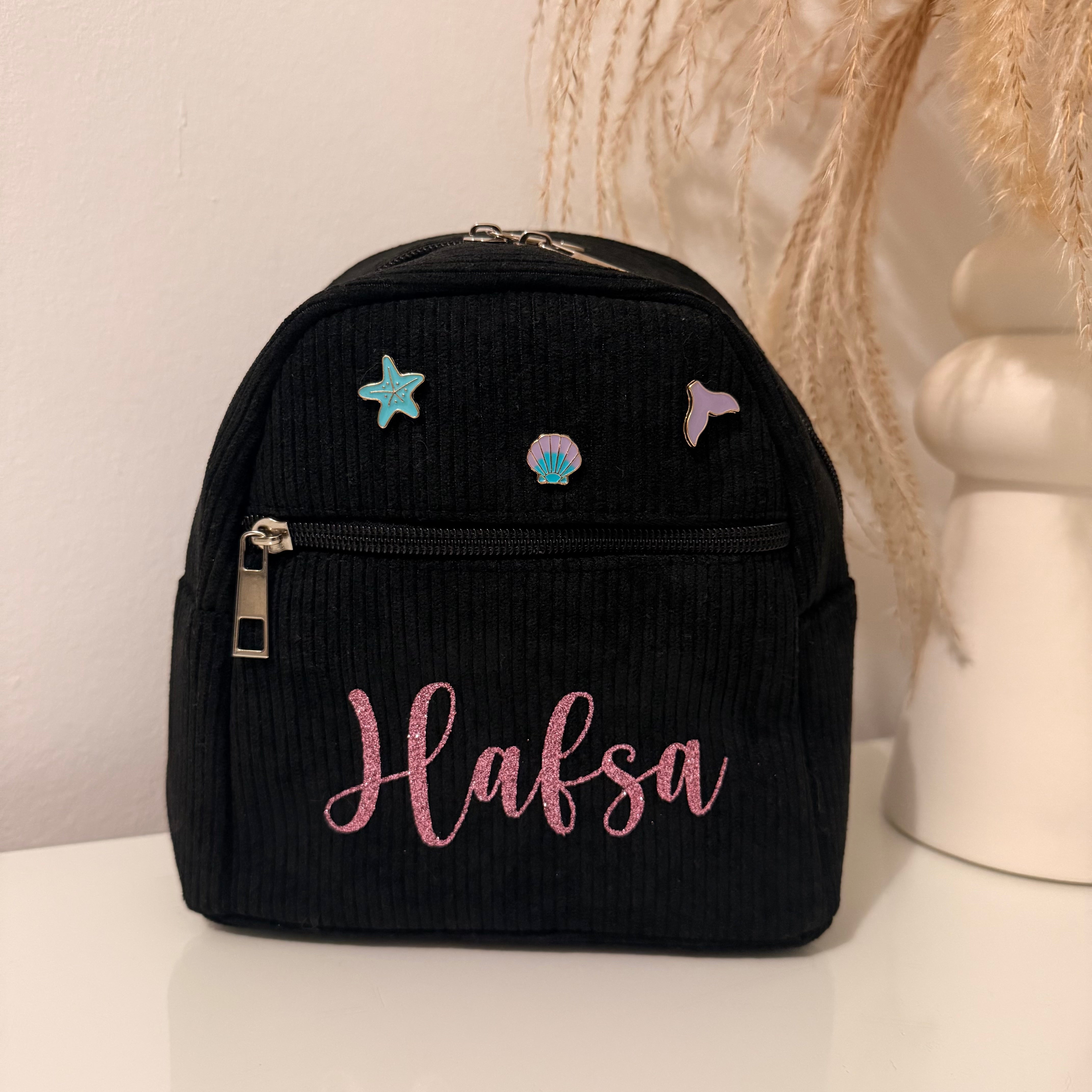 Sac à dos enfants Velours Côtelé avec Prénoms Personnalisé