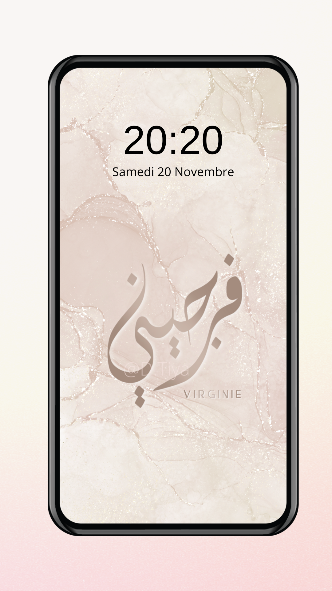 Fond d’écran Calligraphie Diwani 1 prénom personnalisé sur fond encré