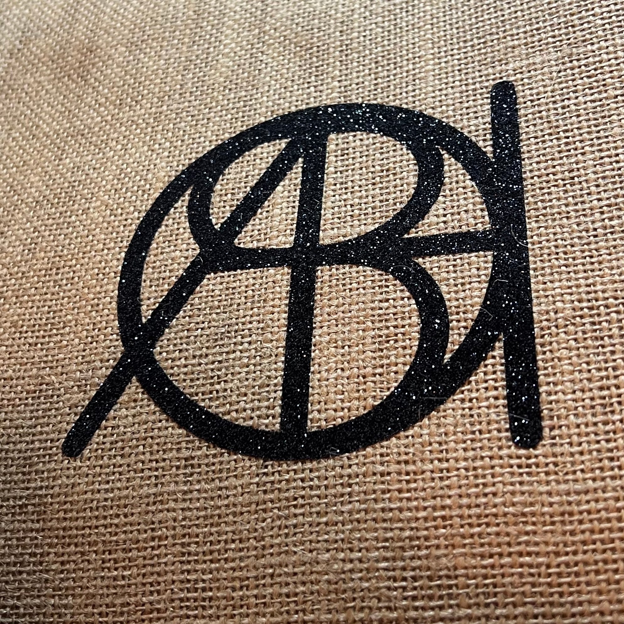 Sac en Toile de Jute avec bandoulière et Personnalisé avec Prénom en Logo
