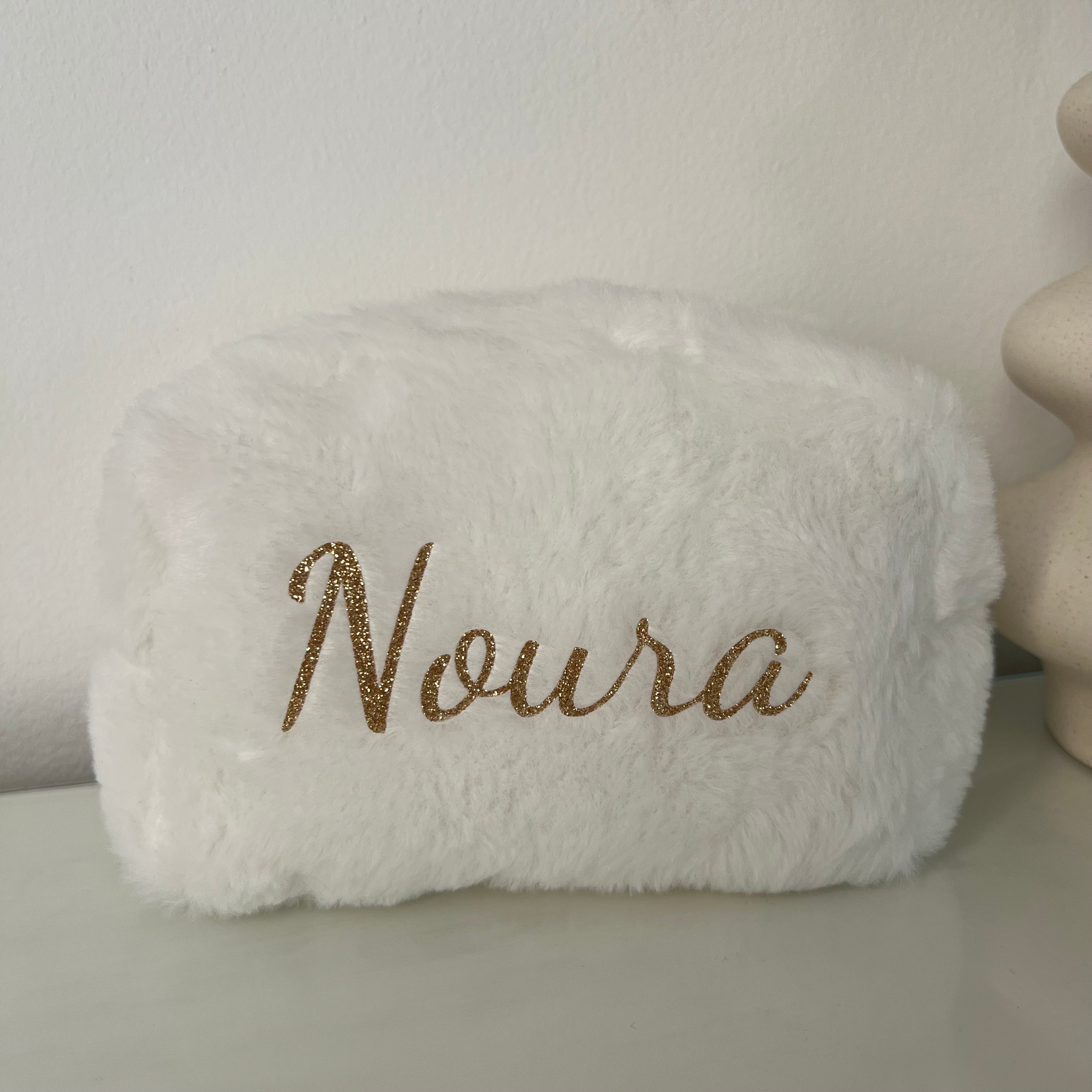 Trousse de beauté peluche personnalisé avec prénom