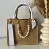 Sac en Toile de Jute " Bijoux " avec Prénoms Personnalisé en Calligraphie Arabe