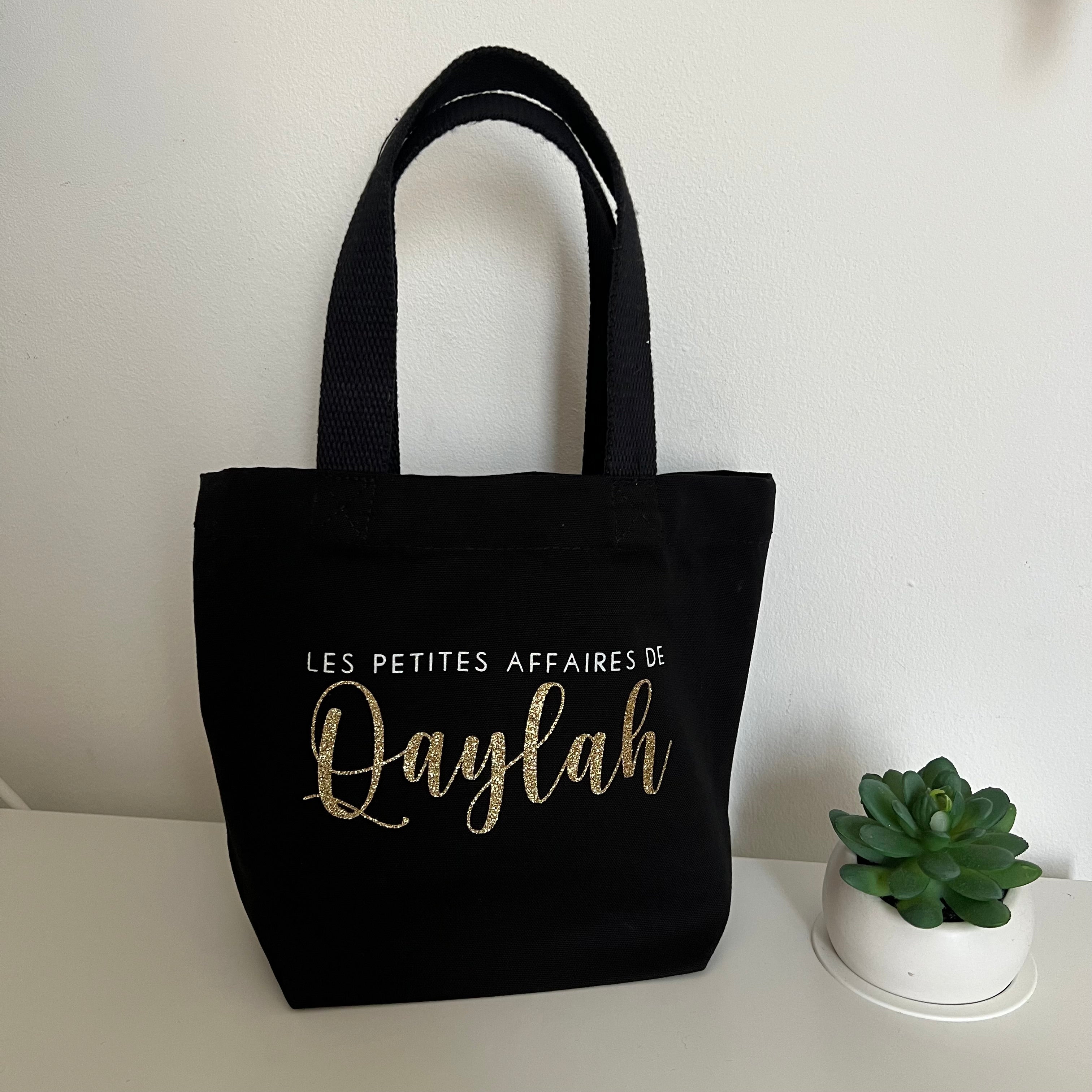 Petit Sac en Toile de Coton Bio Personnalisé " Les petites affaires de … "