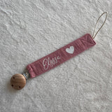 Attache tétine en gaze de coton avec prénom personnalisé