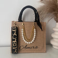 Sac en Toile de Jute " Bijoux " avec Prénoms Personnalisé