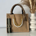 DESTOCKAGE ! Sac Jute "Bijoux" Personnalisé avec Prénom – Bijou de Sac, Ruban Satiné & Bandoulière