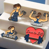 Ensemble de 4 Pin’s Fitness Girl