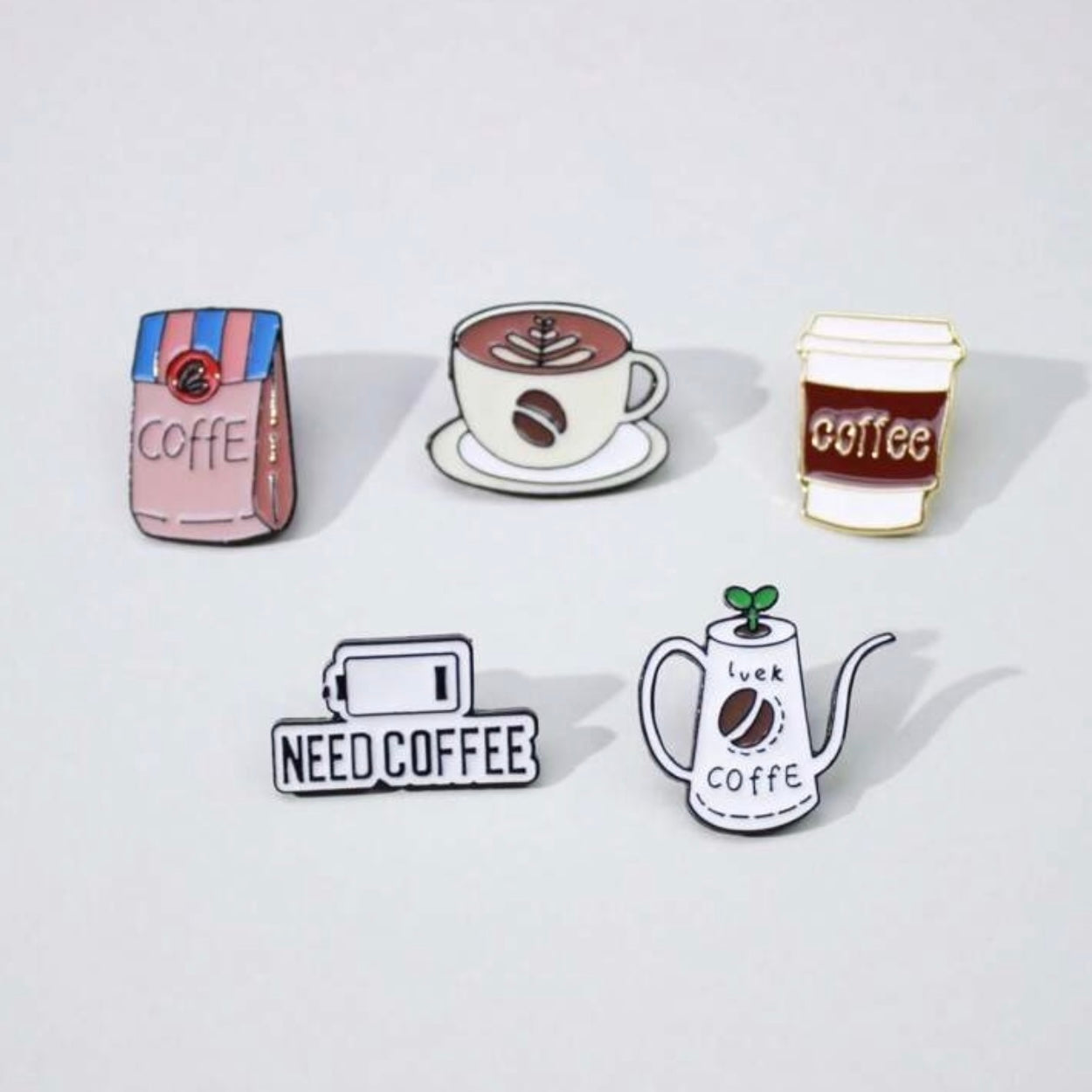 Ensemble de 5 Pin’s Love Coffee