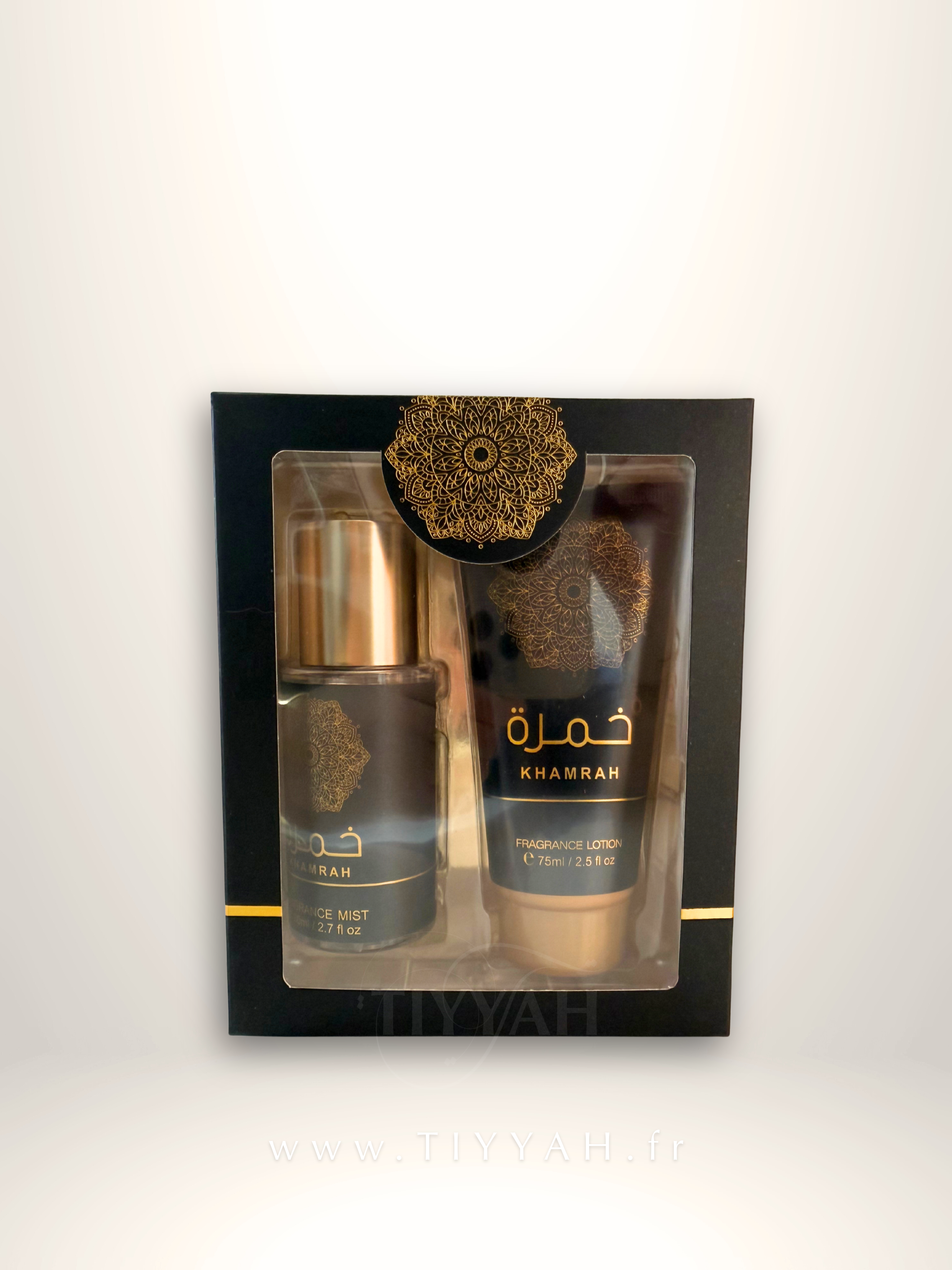 Coffret Khamrah – Brume Parfumée & Lotion Corps Orientale & Gourmande (80 ml + 75 ml)